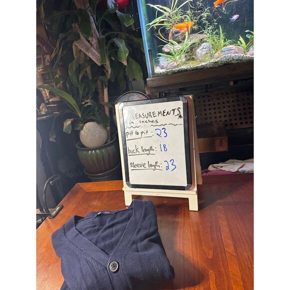 J Crew Cardigan Sweater Mens Large Navy Blue Button Front Pockets Classic Casual - Picture 6 of 6